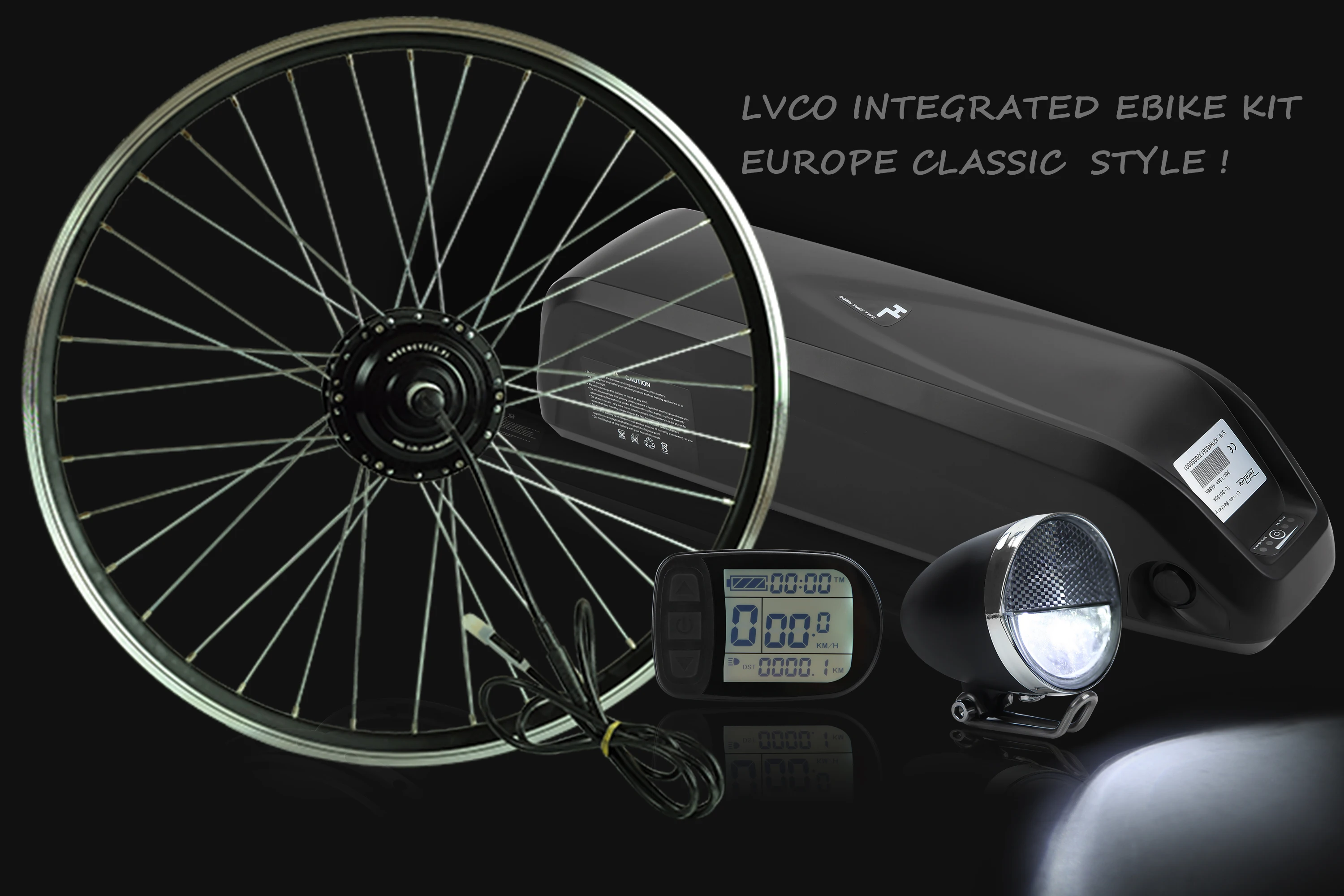 LVCO supply folding bike 16 inch electric bike conversion kit with throtller LCD
