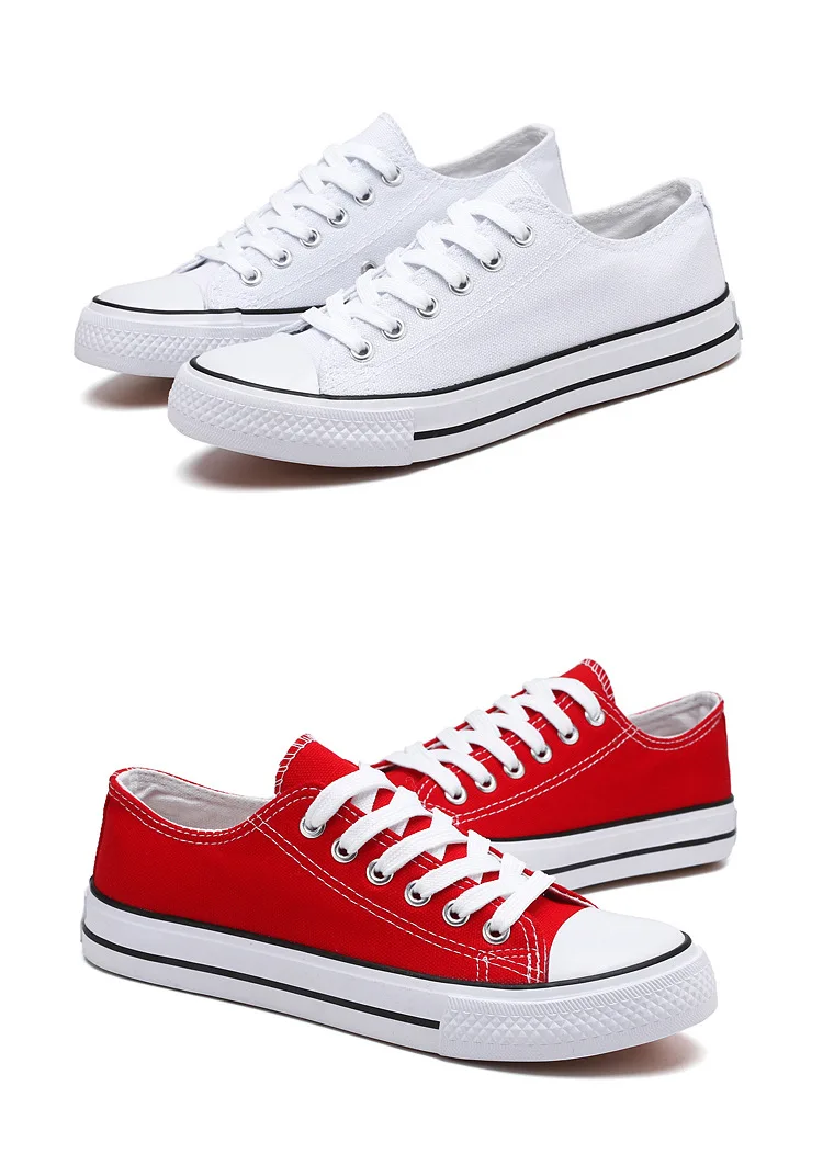 Wholesale Trendy Fashion Unisex Women Men White Canvas Shoes