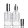 glass bottle + silver spray