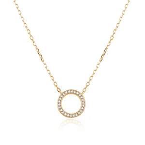 POLIVA 18K Gold-Plated 925 Sterling Silver Necklace Women's Fashion Jewelry with Diamond and Zircon for Weddings and Parties