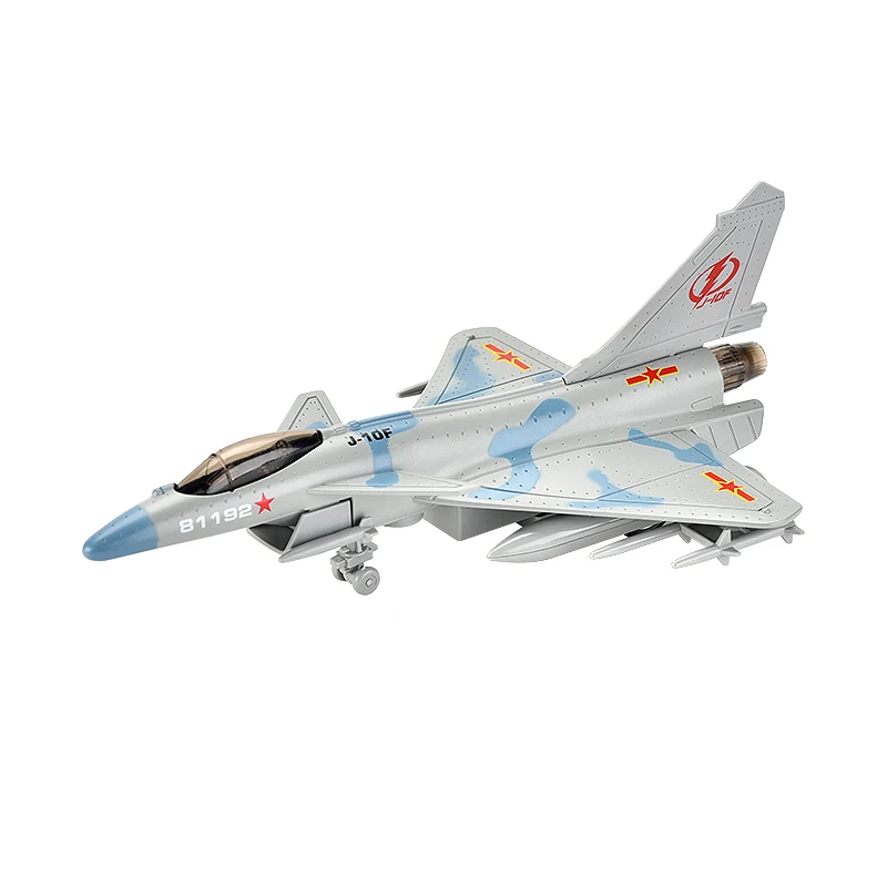 J-10 Mini Metal Diecast Toy Children's Airplane Model with Light