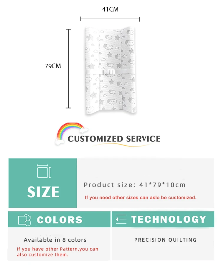 Non-slip Bottom Super Soft Bamboo Fiber Baby Changing Pad Cover for Newborn Baby factory