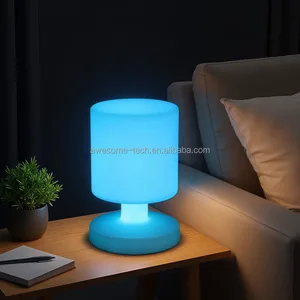Modern Design LED Table Lamp Remote Controlled Colorful Plastic Eco-Friendly Battery Powered Flexible Simple for Indoor Lighting