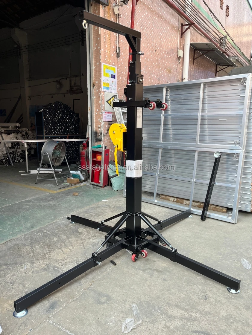 product heavy duty telescopic mobile hand crank truss lifting stand lifting tower system for event lighting truss-10