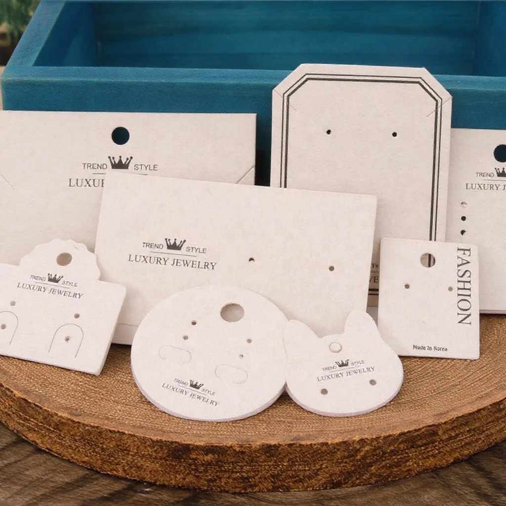 Recycled Vanilla Paper Earring Card Custom Luxury Display