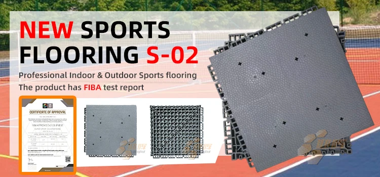 Indoor Outdoor Interlock Thermoplastic Flooring Shock Absorption For Basketball Pickleball Courts