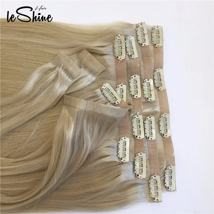 LeShine Best selling Human Hair Weave One Piece Clip In Human Hair Extensions For Women