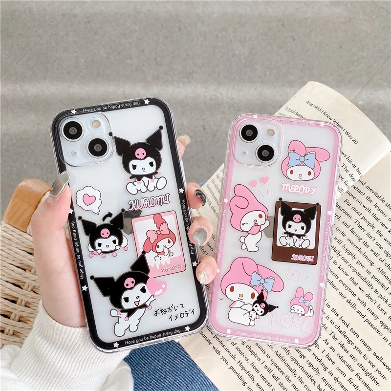 Kuromi Melody Transparent Cute Cartoon Soft Tpu Back Cover For Iphone ...