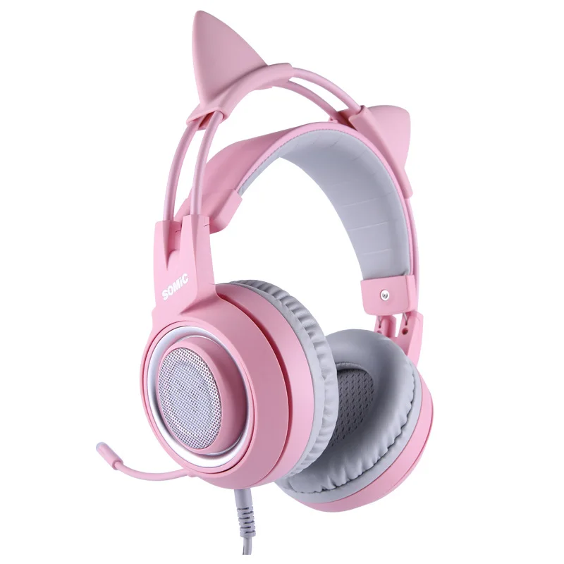 auriculares gato rosa