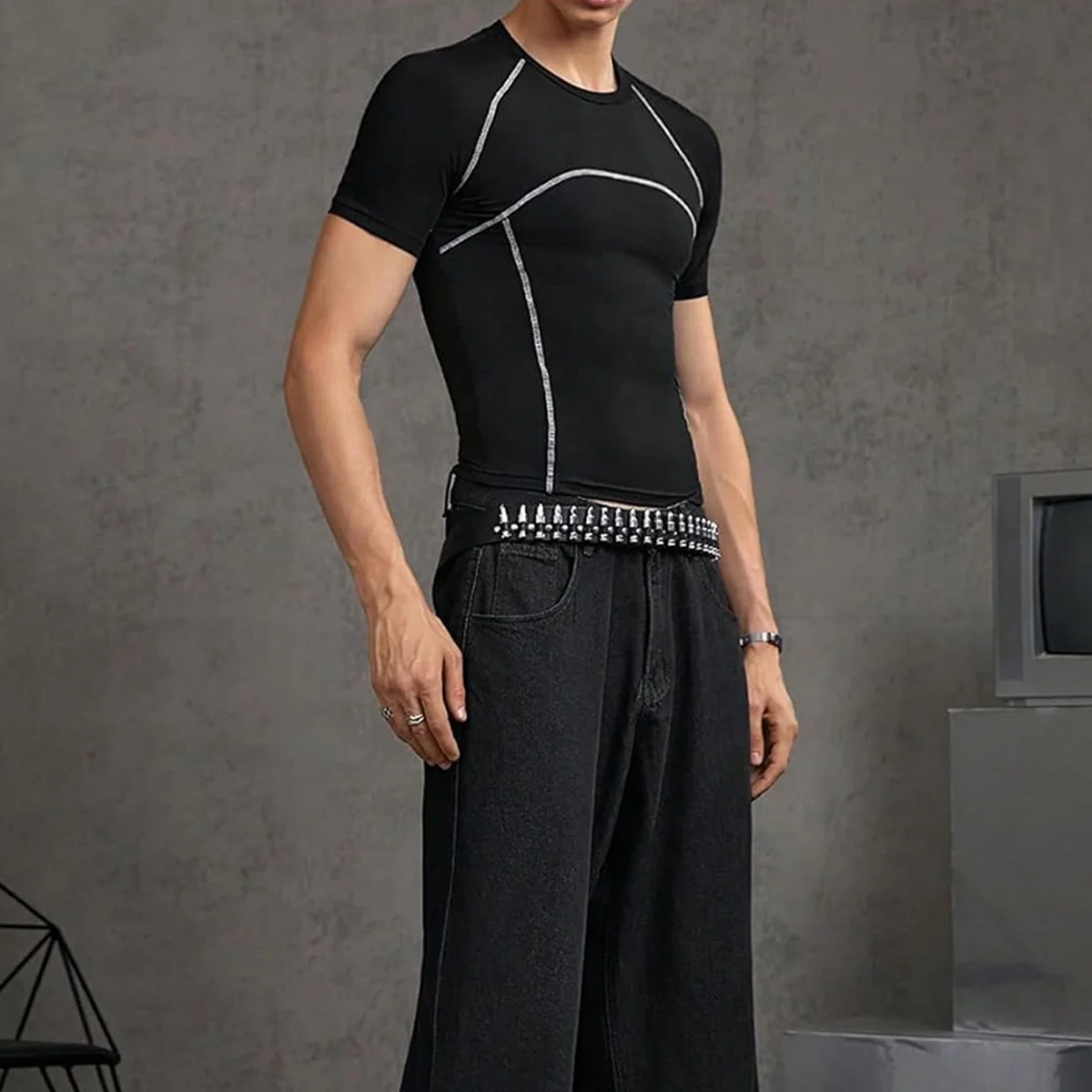 JL1119C Men’s Quick Dry Fitness Training Top Tee GYM Tshirt Short Sleeve Compression Workout T Shirts for Men