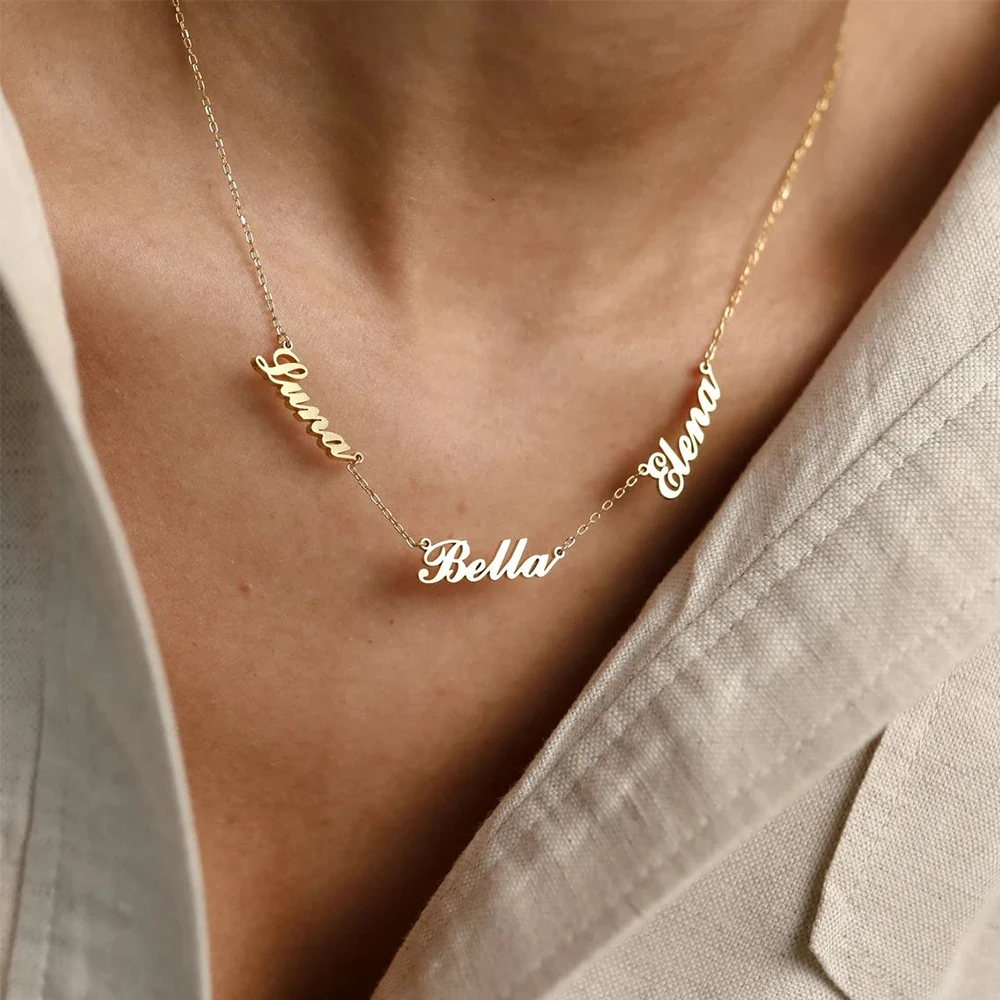 Shop Our Custom Gold Plated Initial Multiple Names Necklace