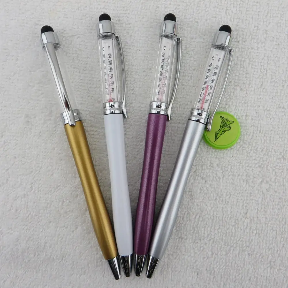 Multi-function Clinic Thermometer Ball Pen Custom Touch Screen Thermometer Pen with Stylus Tip for Hospital