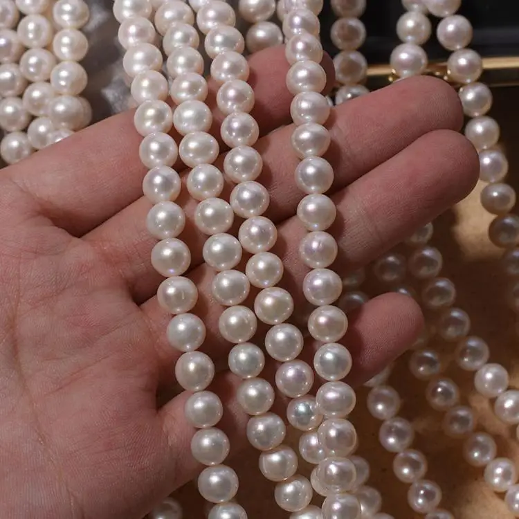 7mm Simple Design Freshwater Pearl Loose Strand Top Grade Round Shape Pearl  Strands Necklace  For Wholesale - Buy 7mm Simple Design Freshwater  Pearl Loose Strand Top Grade Round Shape Pearl Strands