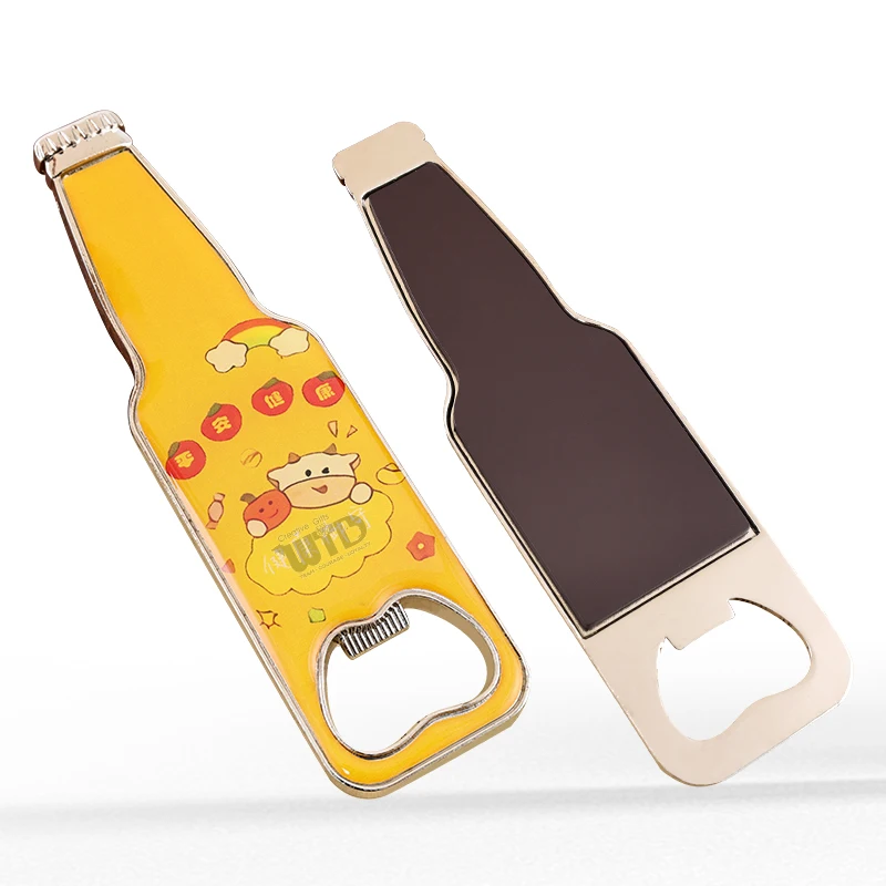 Customized Modern Stainless Steel Beer Opener UV Printed Sublimation Metal Bottle Opener Souvenir Metal Gifts for Tourists