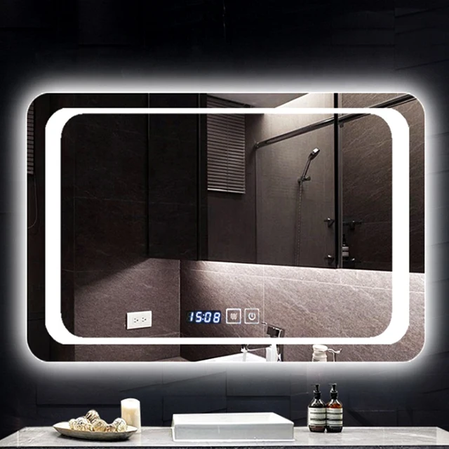 HIXEN 18-3 Modern Design Hotel Bathroom Wall Mounted Rectangular Smart Backlit Vanity Mirror with LED Light