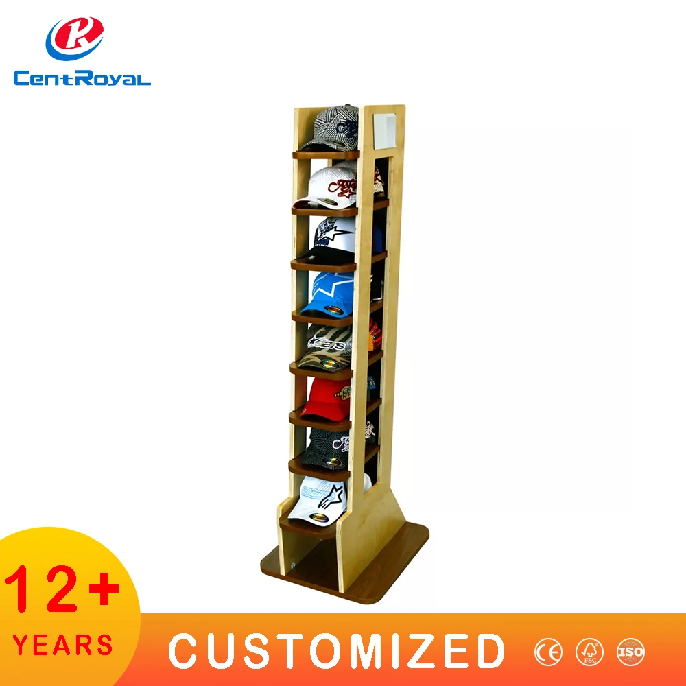 Custom Metal Wire Rack Floor Standing Double 2 Sides Hat Display Stand