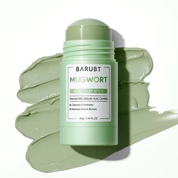 New Mugwort Mud Mask Stick Deep Cleansing Oil Control Anti-Acne Pore Shrinking Niacinamide Herbal Facial Mask for Oily Skin