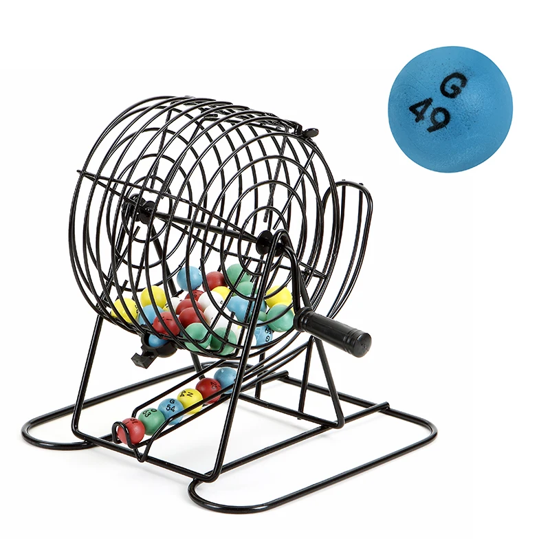 Набор для игры в бинго металлическая клетка набор из 75 шариков вращающийся 6 карт игрушки детей семейные карточные