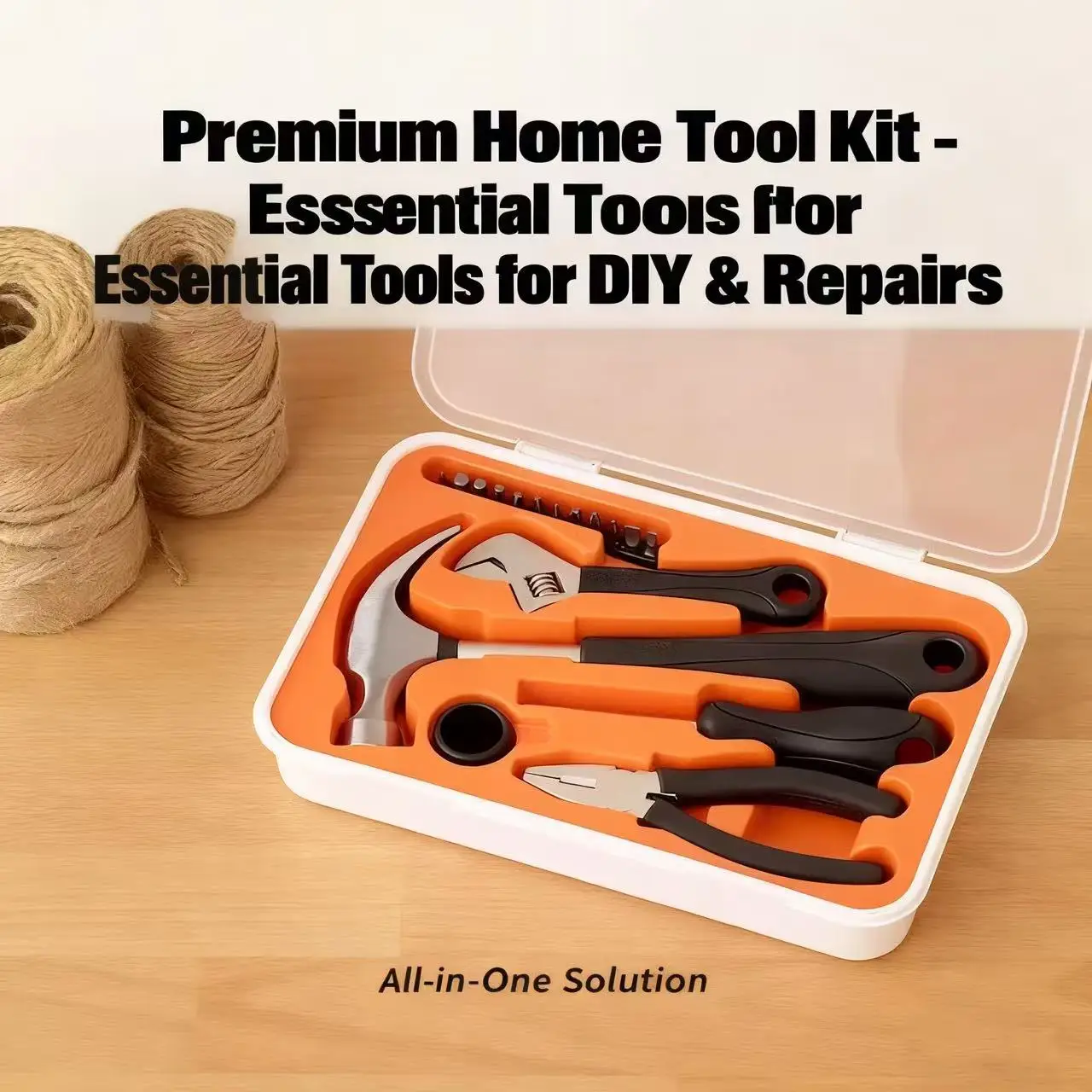 juego Profesional de 17 Piezas Naranja y Blanco, Herramienta Manual Grande de Hierro, Fuerte y Duradero, Conjunto Personalizable OEM