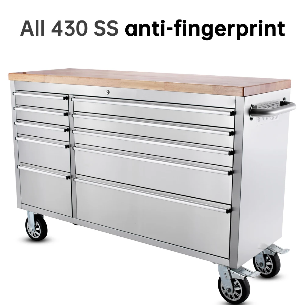 Hyxion New Style Tool Box Cabinet Garage Series Storage Combination Tools Cabinet Workbench Rolling Tool Boxes Stainless Steel