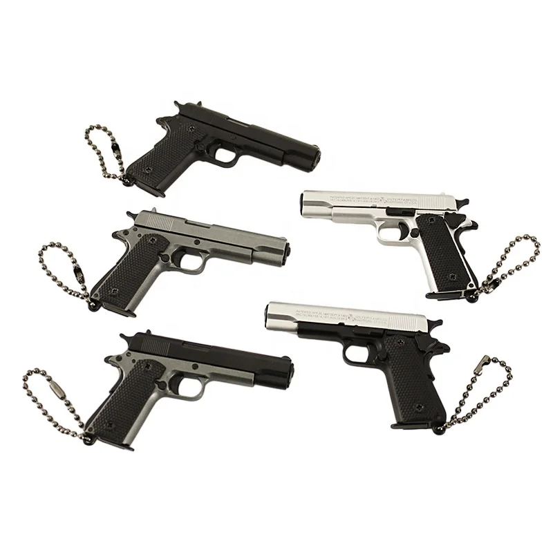 7cm Metal Toy Gun 1911 Keychains Suit Kids Adults Zinc Alloy Pistol Model Metal Toy Gun