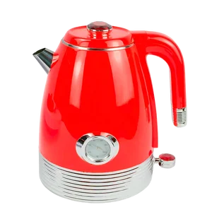 Retro 1.8L Double Wall Stainless Steel Electric Kettle Hotel Temperature Dial Real-time Temperature Portable Anti-Scalding