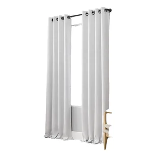 White Elegance Interior Thermal Insulated Blackout Curtains Soft Curtain for Bedroom