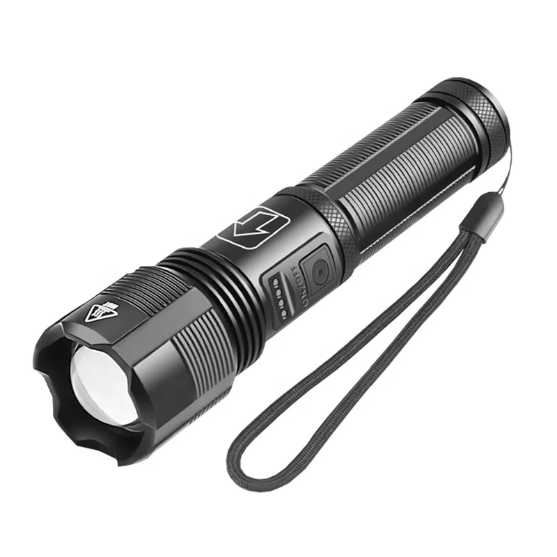 Asafee XHP50 LED Flashlight Tactical Waterproof Zoom Rechargeable 5 Modes Powerful Torch Light for Camping Aluminum Alloy Body