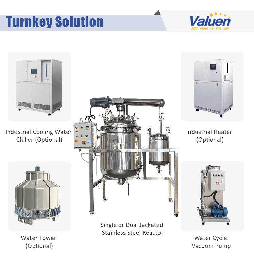 Valuen 300L Automated Jacketed Reactor Best Selling Items Jacketed Glass Reactor  Jacketed stainless steel reactor supplier