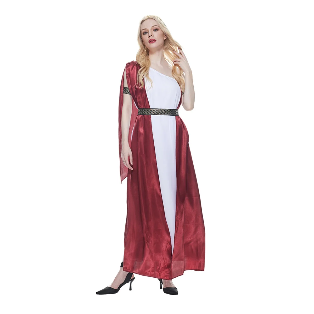 open lace back dress Girls' Red and White Greek Goddess Costume main image 0