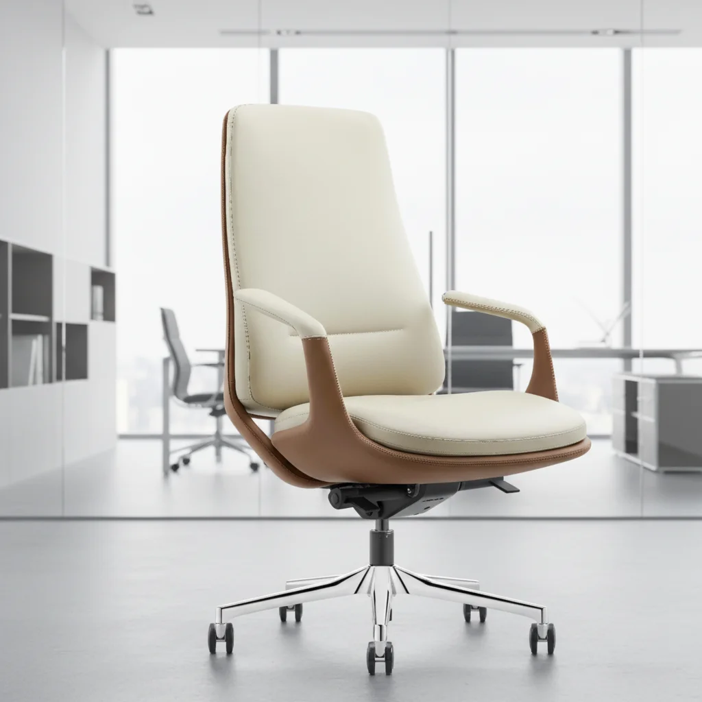 Premium Quality Leather Executive Office Chair-Modern Ergonomic Design Adjustable Height 3