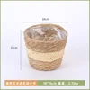 Small size of cattail and corn husk flower basket