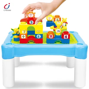 Chengji Diy Building Block Activity Table Toys Puzzle Early Educational Baby Activity Plastic Table Building Blocks