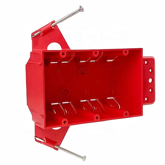 3-Gang 44 cu.in PVC New Work Junction Box Electrical Outlet Box With Nail-On