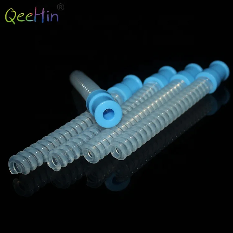 Medical Grade Kinking Resistant Extendable High Flow Reusable Breathing Circuits Silicone Corrugated Tube
