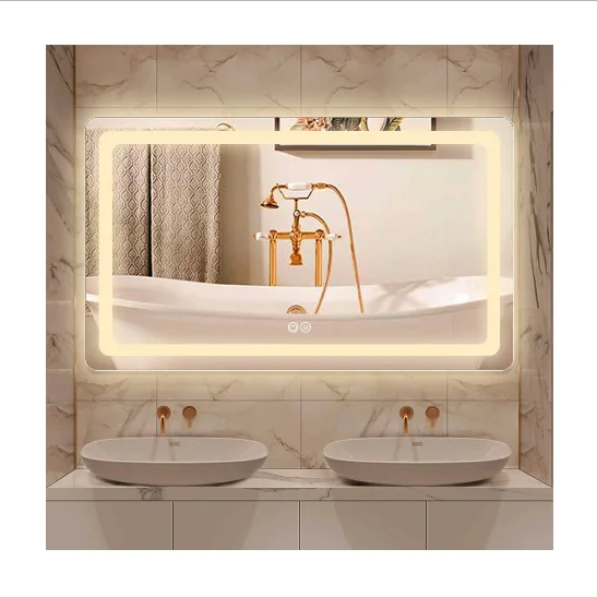 HIXEN 18-7B Modern Rectangular LED Bathroom wall backlight OEM ODM High-definition anti-fog mirrors