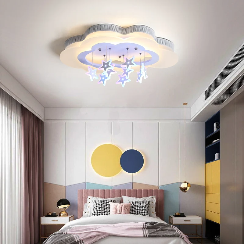 Deckenlampe Regenbogen-Wolken-Deckenleuchte, Moderne Cartoon-LED-Unterputz- Deckenleuchte, Dimmbare Schlafzimmer-Deckenleuchte, In Der Nähe Von Deckenleuchten For Mädchen, Kinder, Kinderzimmer ( Color
