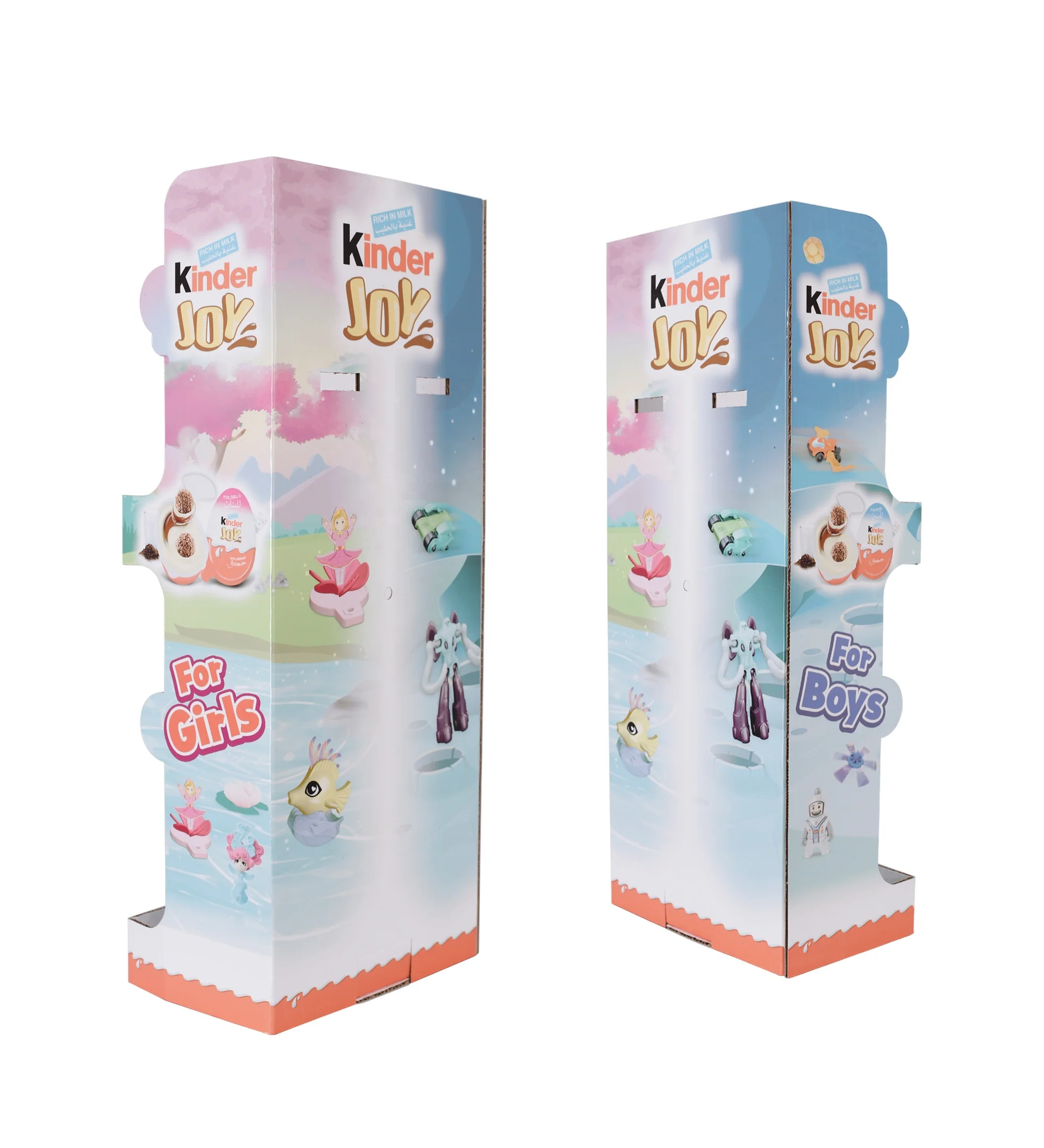Cardboard Display Stand for Promotion of Chocolate Kinder Joy for Girls