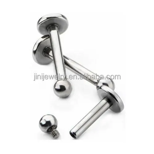 G23 Titanium Internally Threaded Labret Body Piercing Jewelry