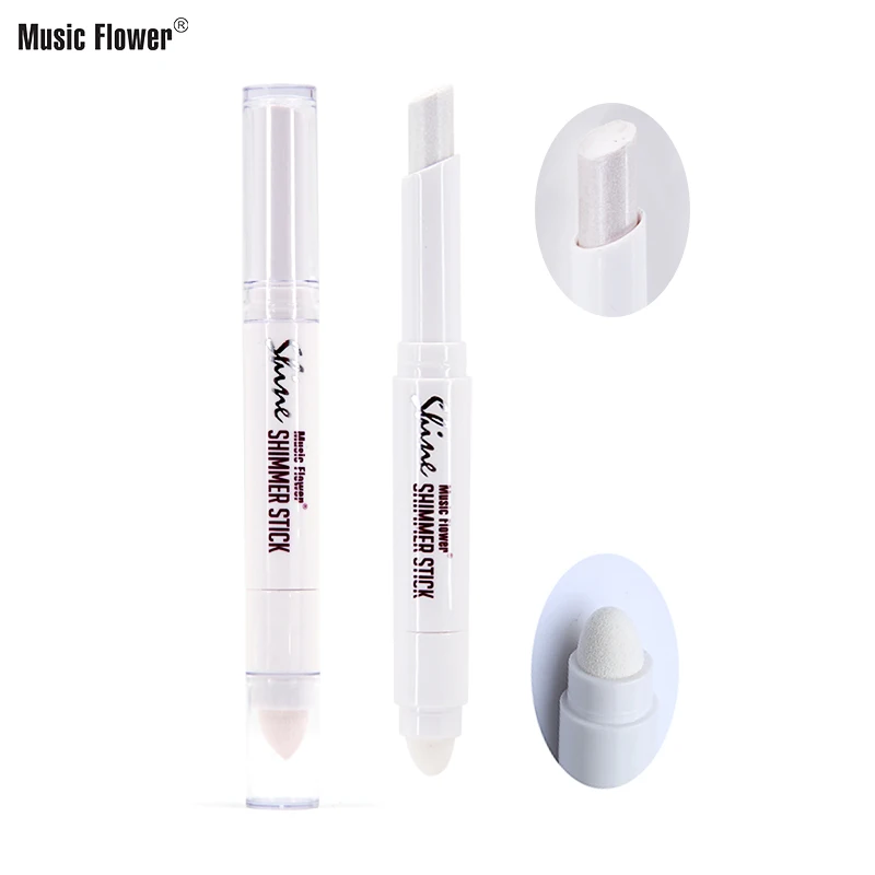 Оригинальный музыкальный цветок, новинка, Мерцающая палочка, Осветляющий бронзер для лица, горячий Контурный карандаш, макияж с контролем жирности, двухсторонняя ручка-хайлайтер