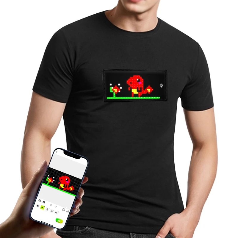 Men Women Kids Light up Equalizer Clothes USB Rechargeable Full Color Glow TShirt LED T Shirt for Party Halloween Christmas