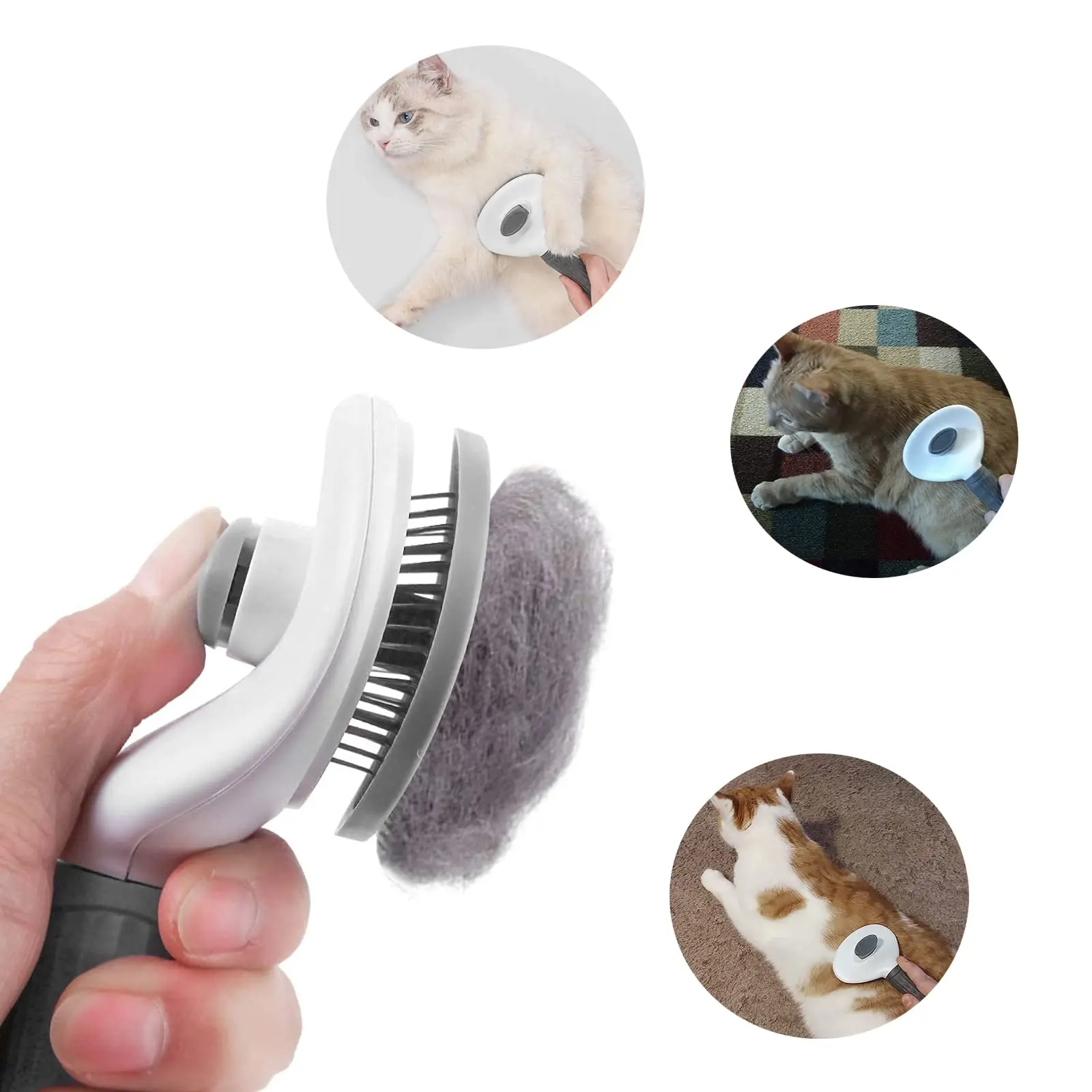 Wholesale Pet Shedding Massaging Tool Dog Cat Hair One Key Remove Hair