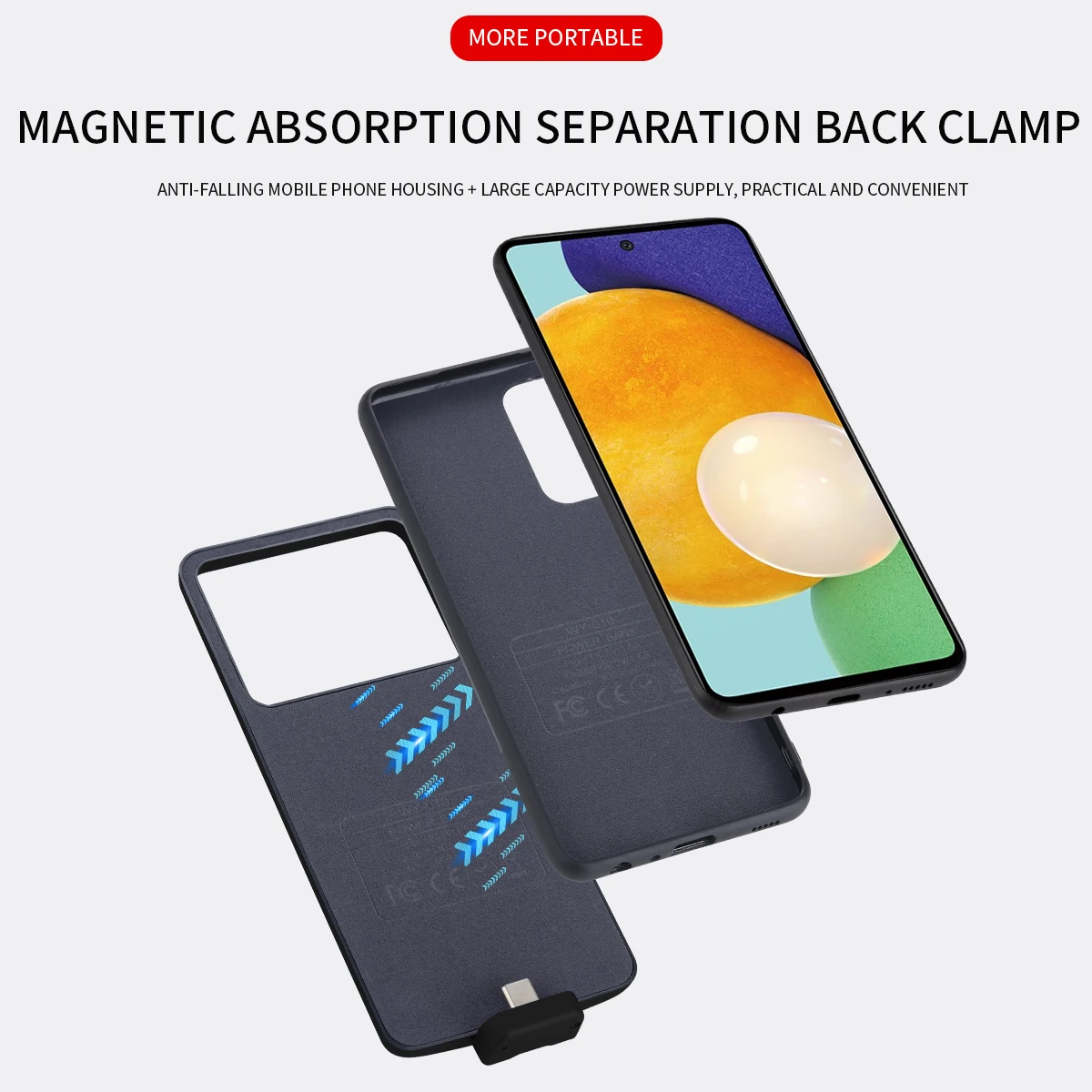 Portable 5000mah Wireless Charger Battery Case for Samsung A12