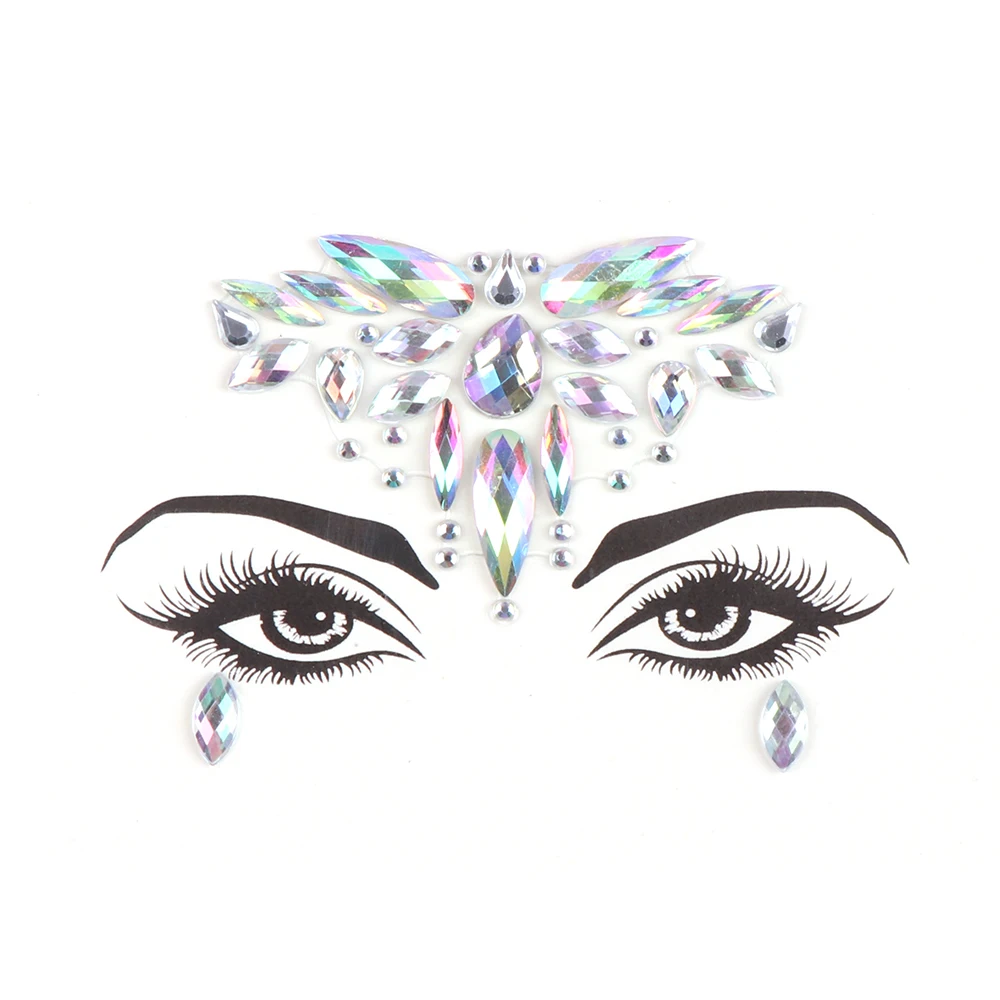 Hot Sell Festival Party Crystal Jewels Body Face Rhinestone Temporary Gem  Eye Tattoo Sticker - Buy Party Body Sticker For Decoration,Acrylic Crystal