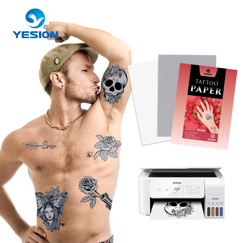YESION Printable temporary tattoo paper Gold Color for laser
