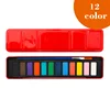 [Scatola rossa in metallo] 12 colori con pennello
