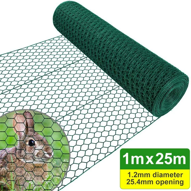 Pvc Chicken Wire Netting Plastic Coated Wire Mesh Rabbit Cages 3/4