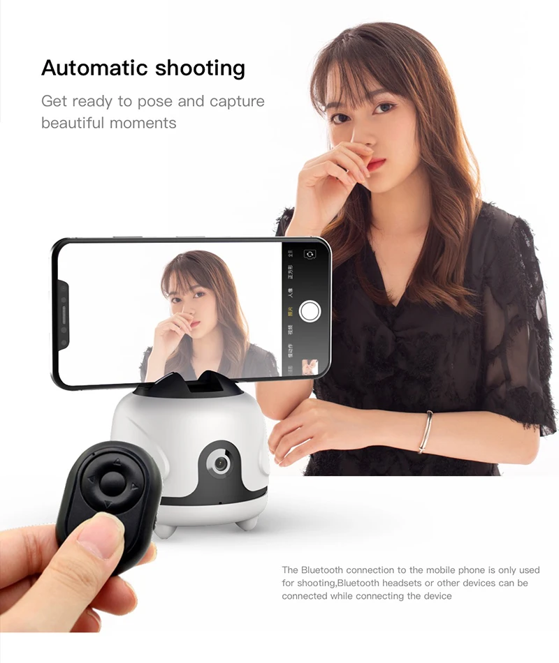 Auto Smart Shooting 360 Degree Rotation Face Object Tracking Camera Mobile Phone Holder Stabilizer Gimbal Live Streaming Vlog