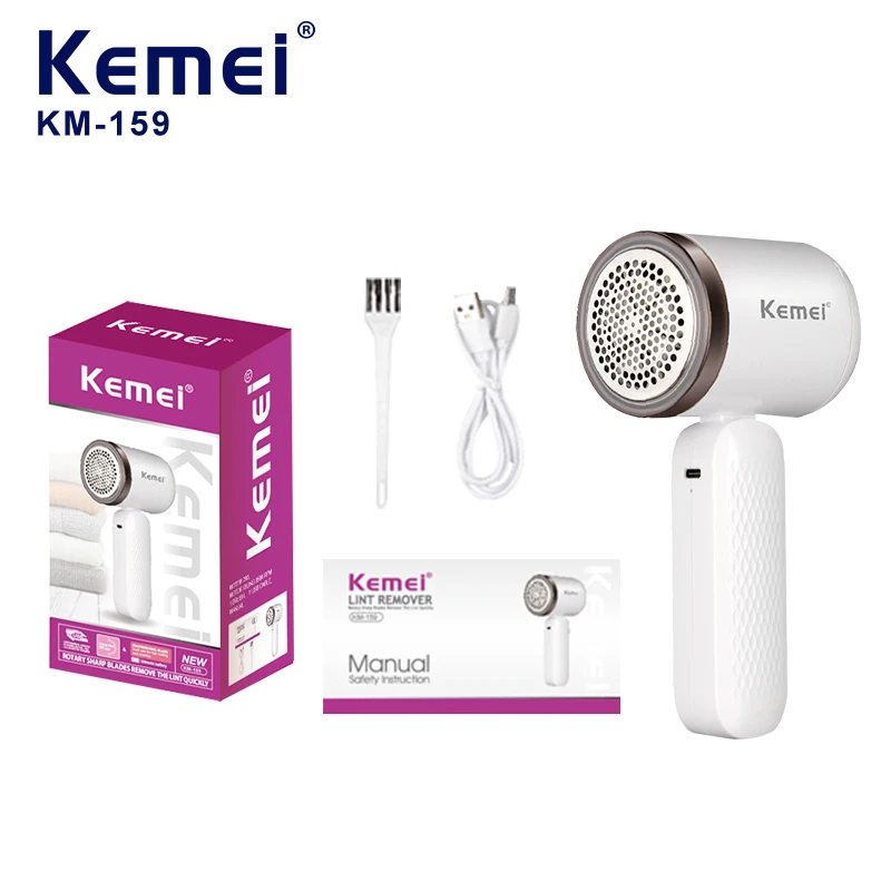 Dépoussiéreur électrique KEMEI Km-15, rechargeable par USB, débourrage pour tissus, rasoir pour pulls