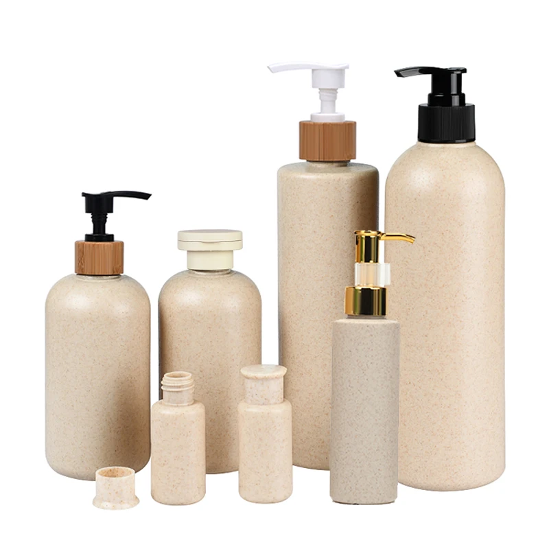 Eco-friendly Green HDPE 200ml 400ml 500ml Soft Touch Cosmetic Packaging Body Lotion Plastic Squeeze Shampoo Bottle with Pump